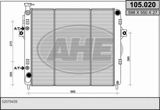 105.020 AHE Cooling System Radiator, engine cooling