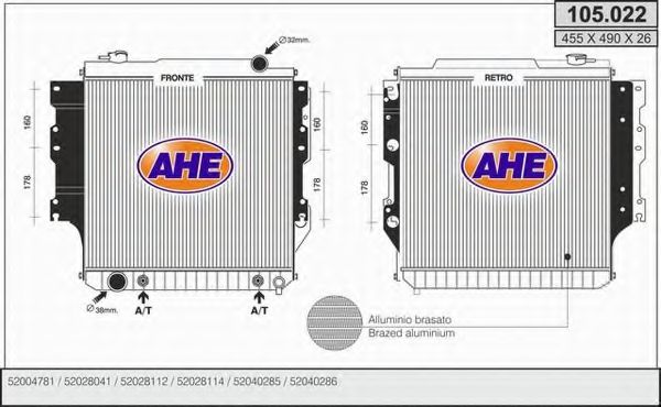 105.022 AHE Exhaust System Exhaust Pipe