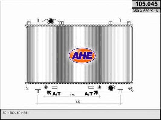 105.045 AHE Cooling System Radiator, engine cooling