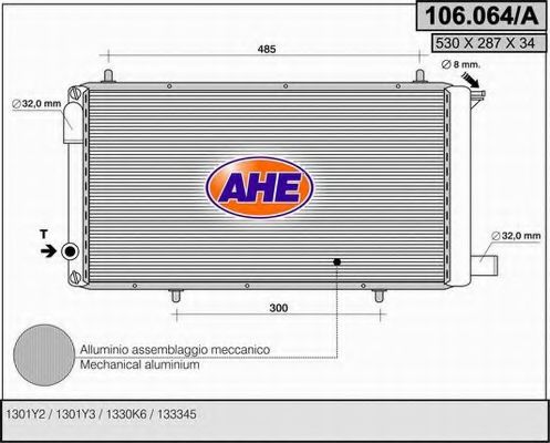 106.064/A AHE Радиатор, охлаждение двигателя