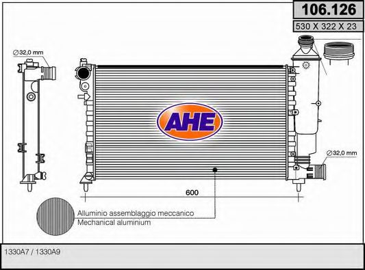 106.126 AHE Cooling System Radiator, engine cooling