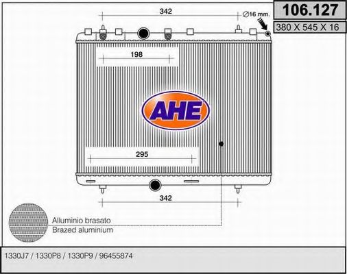 106.127 AHE Cooling System Radiator, engine cooling