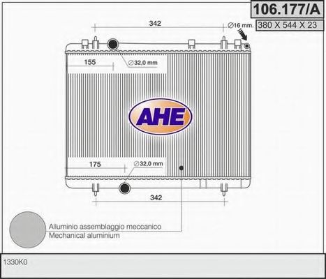 106.177/A AHE Cooling System Radiator, engine cooling