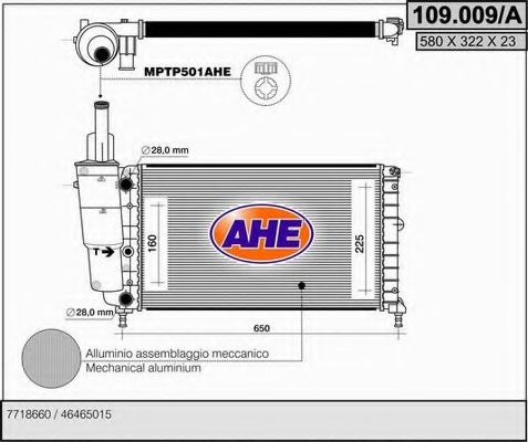 109.009/A AHE Радиатор, охлаждение двигателя