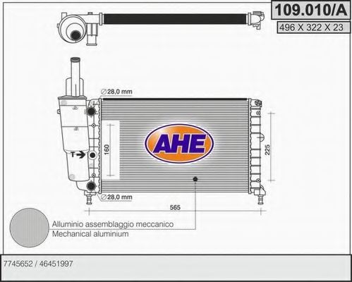 109.010/A AHE Cooling System Radiator, engine cooling