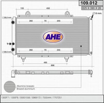 109.012 AHE Cooling System Radiator, engine cooling