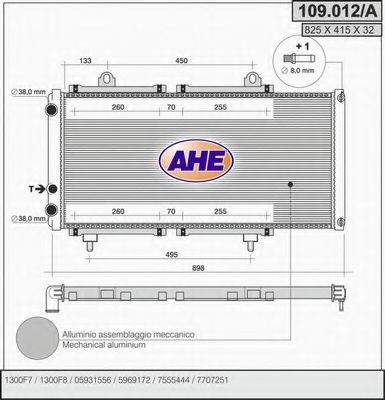 109.012/A AHE Радиатор, охлаждение двигателя
