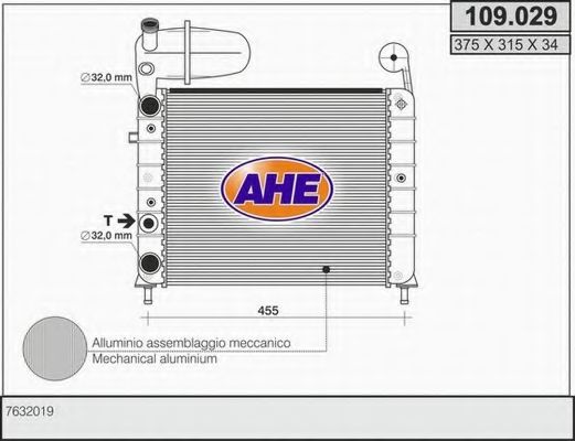 109.029 AHE Cooling System Radiator, engine cooling