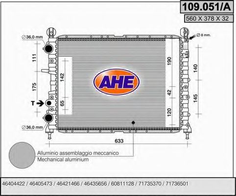 109.051/A AHE Cooling System Radiator, engine cooling