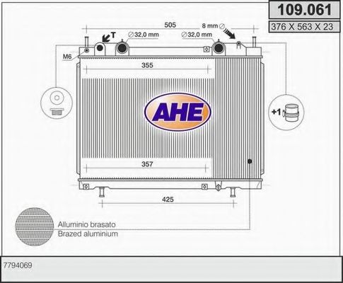 109.061 AHE Cooling System Radiator, engine cooling