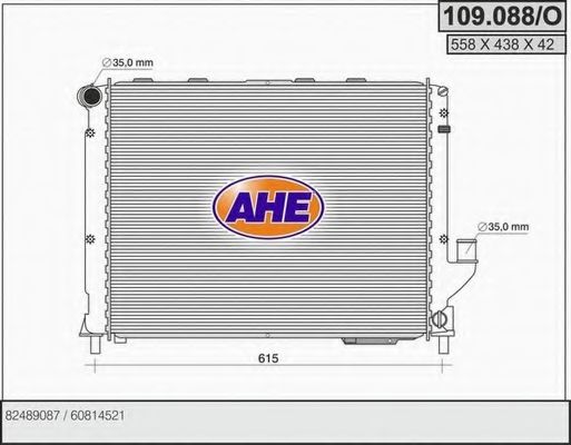 109.088/O AHE Радиатор, охлаждение двигателя