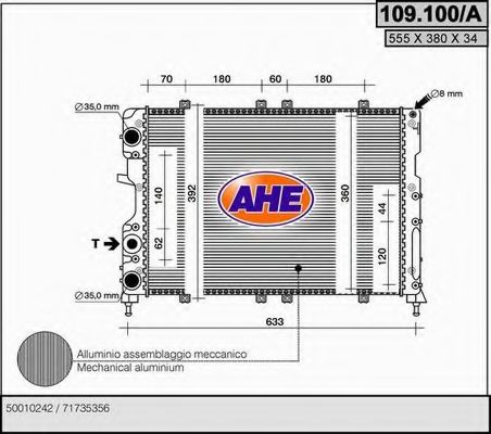 109.100/A AHE Cooling System Radiator, engine cooling
