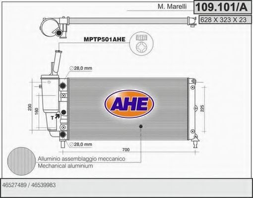 109.101/A AHE Cooling System Radiator, engine cooling