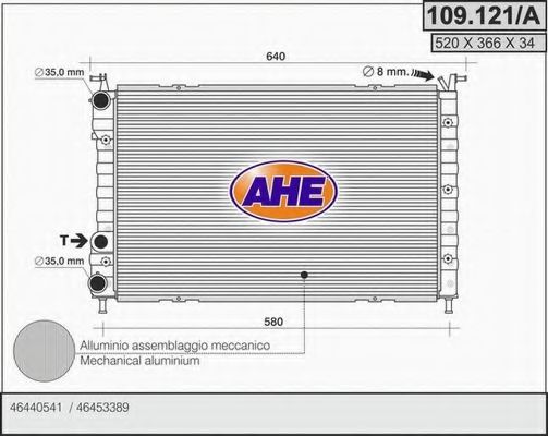 109.121/A AHE Cooling System Radiator, engine cooling