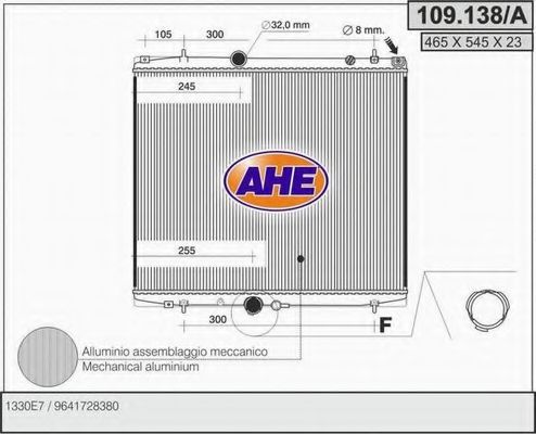 109.138/A AHE Радиатор, охлаждение двигателя