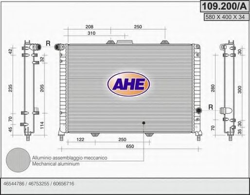 109.200/A AHE Cooling System Radiator, engine cooling
