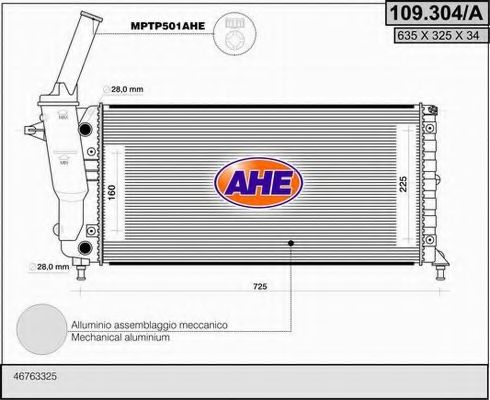 109.304/A AHE Cooling System Radiator, engine cooling