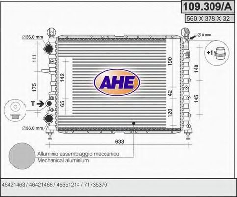 109.309/A AHE Cooling System Radiator, engine cooling