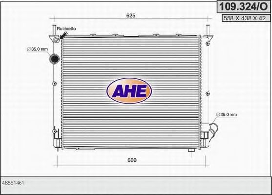 109.324/O AHE Радиатор, охлаждение двигателя