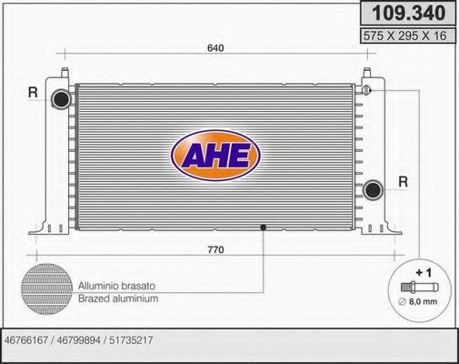 109.340 AHE Cooling System Radiator, engine cooling