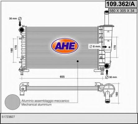 109.362/A AHE Cooling System Radiator, engine cooling