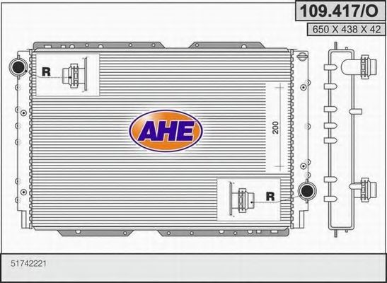 109.417/O AHE Cooling System Radiator, engine cooling