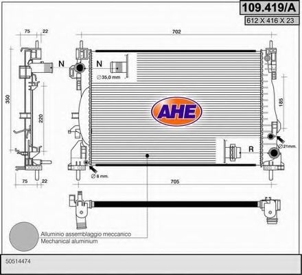109.419/A AHE Cooling System Radiator, engine cooling