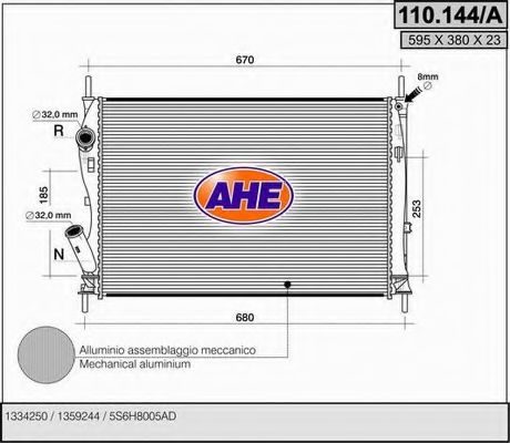 110.144/A AHE Cooling System Radiator, engine cooling