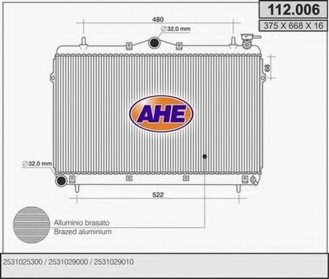 112.006 AHE Cooling System Radiator, engine cooling