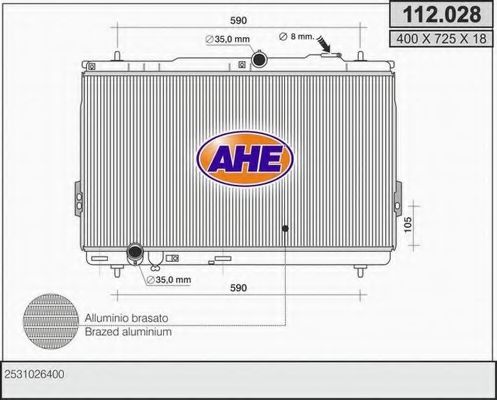 112.028 AHE Cooling System Radiator, engine cooling