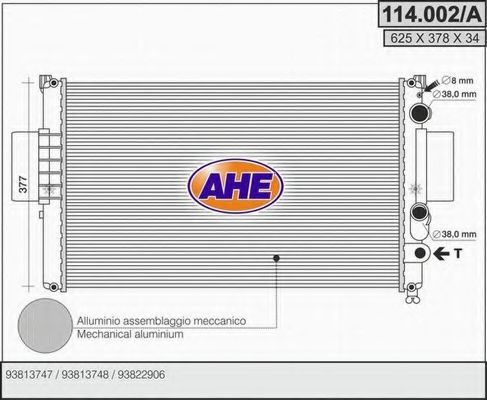 114.002/A AHE Радиатор, охлаждение двигателя