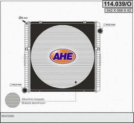 114.039/O AHE Радиатор, охлаждение двигателя