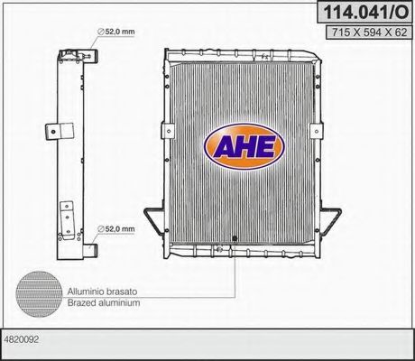 114.041/O AHE Cooling System Radiator, engine cooling