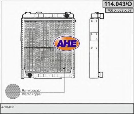 114.043/O AHE Cooling System Radiator, engine cooling
