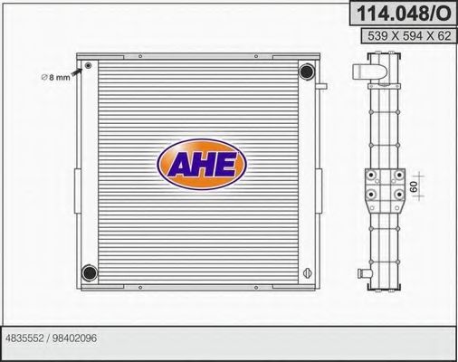 114.048/O AHE Cooling System Radiator, engine cooling