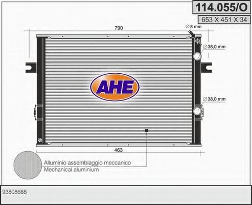 114.055/O AHE Радиатор, охлаждение двигателя