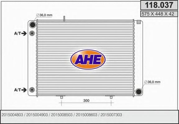 118.037 AHE Cooling System Radiator, engine cooling