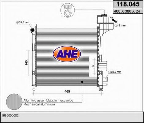 118.045 AHE Cooling System Radiator, engine cooling