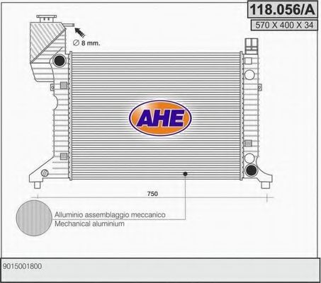 118.056/A AHE Радиатор, охлаждение двигателя