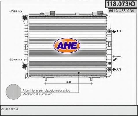 118.073/O AHE Радиатор, охлаждение двигателя