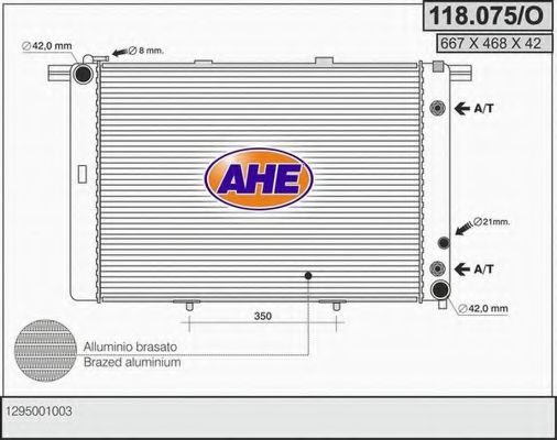 118.075/O AHE Cooling System Radiator, engine cooling