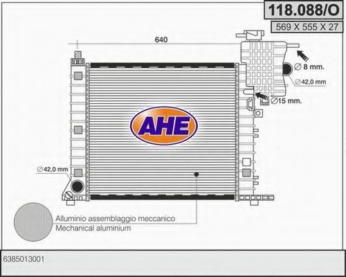 118.088/O AHE Cooling System Radiator, engine cooling