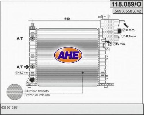 118.089/O AHE Радиатор, охлаждение двигателя