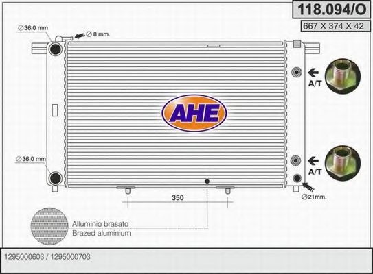 118.094/O AHE Cooling System Radiator, engine cooling