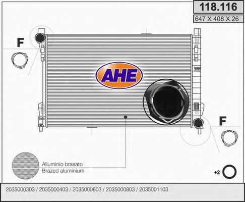 118.116 AHE Cooling System Radiator, engine cooling