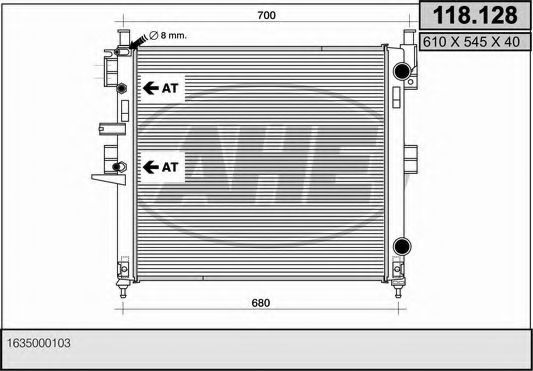 118.128 AHE Cooling System Radiator, engine cooling