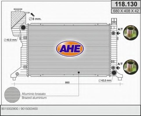 118.130 AHE Cooling System Radiator, engine cooling