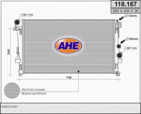 118.167 AHE Cooling System Radiator, engine cooling