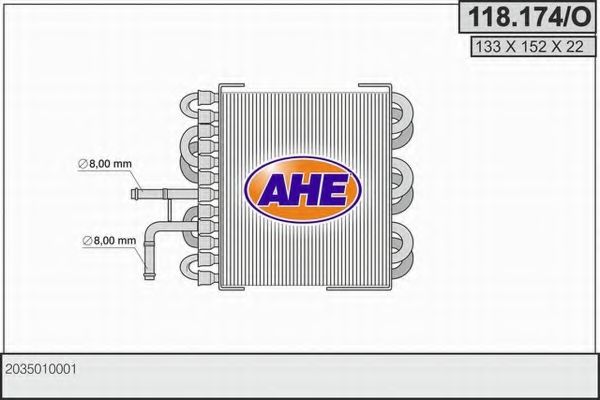 118.174/O AHE Радиатор, охлаждение двигателя