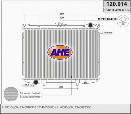 120.014 AHE Gasket, thermostat